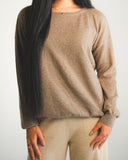 Crew Neck Sweater with Side Slit