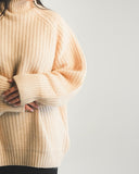 Ribbed Mock Neck Cashmere Sweater