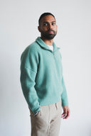 Ribbed Relaxed Half-Zip Cashmere Sweater