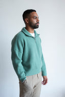 Ribbed Relaxed Half-Zip Cashmere Sweater