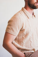 Cable Knit Cashmere Polo