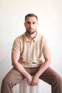 Cable Knit Cashmere Polo