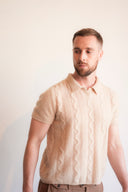 Cable Knit Cashmere Polo