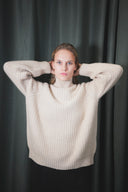 Ribbed Mock Neck Cashmere Sweater