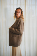 Open-Front Cable Knit Cashmere Cardigan