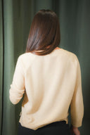 3/4 Sleeve Crewneck Cashmere Sweater