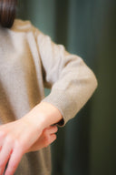 3/4 Sleeve Crewneck Cashmere Sweater