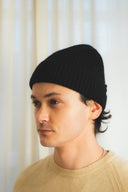 Ribbed Fold-Over Cashmere Toque