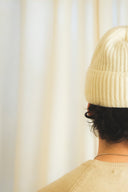 Ribbed Fold-Over Cashmere Toque