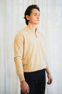 Textured Zip-Up Cashmere Sweater