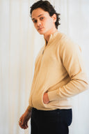 Textured Zip-Up Cashmere Sweater