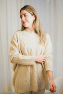 Cable Knit Poncho Sweater