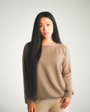 Crew Neck Sweater with Side Slit
