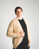 Open-Front Cable Cashmere Cardigan