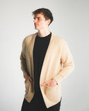 Open-Front Cable Cashmere Cardigan