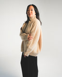 Ribbed Mock Neck Cashmere Sweater