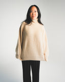 Ribbed Mock Neck Cashmere Sweater