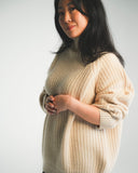 Ribbed Mock Neck Cashmere Sweater