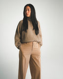 Ribbed Mock Neck Cashmere Sweater