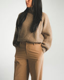 Ribbed Mock Neck Cashmere Sweater