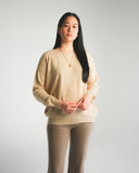 Crew Neck Sweater with Side Slit