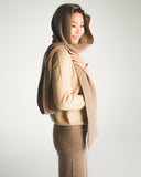 Ribbed Hooded Cashmere Scarf