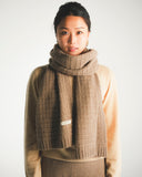 Rib-Knit Cashmere Scarf – Natural Brown