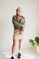 Collared Zip-Up Cashmere Cardigan