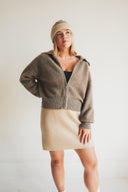 Collared Zip-Up Cashmere Cardigan