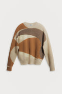 Abstract Color-Block Cashmere Sweater