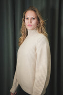 Ribbed Mock Neck Cashmere Sweater