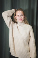 Ribbed Mock Neck Cashmere Sweater
