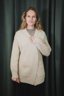 Open-Front Cable Knit Cashmere Cardigan