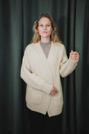 Open-Front Cable Knit Cashmere Cardigan