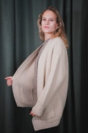 Open-Front Cable Knit Cashmere Cardigan