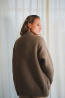 Open-Front Cable Knit Cashmere Cardigan