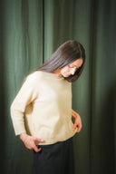 3/4 Sleeve Crewneck Cashmere Sweater