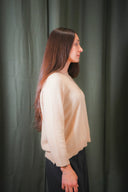 3/4 Sleeve Crewneck Cashmere Sweater