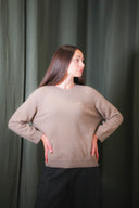 3/4 Sleeve Crewneck Cashmere Sweater
