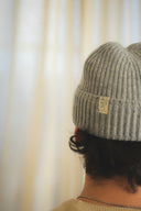 Ribbed Fold-Over Cashmere Toque