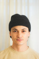 Ribbed Fold-Over Cashmere Toque