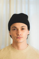 Ribbed Fold-Over Cashmere Toque