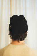 Ribbed Fold-Over Cashmere Toque