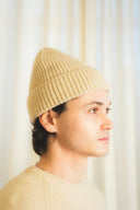 Ribbed Fold-Over Cashmere Toque