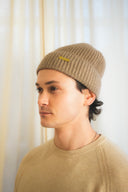Ribbed Fold-Over Cashmere Toque