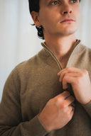 Men’s Half-Zip Up Cashmere Sweater