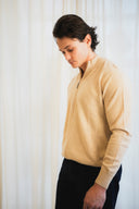 Textured Zip-Up Cashmere Sweater