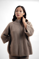 Zip-Up Cashmere Cardigan